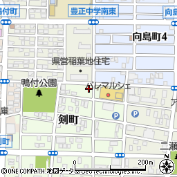 愛知県名古屋市中村区剣町3周辺の地図