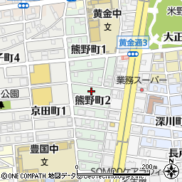 愛知県名古屋市中村区熊野町周辺の地図