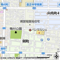 愛知県名古屋市中村区剣町6周辺の地図