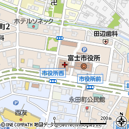 富士市役所福祉こども部　生活支援課・保護担当周辺の地図