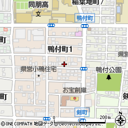 愛知県名古屋市中村区鴨付町周辺の地図