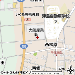 愛知県愛西市内佐屋町西松原周辺の地図