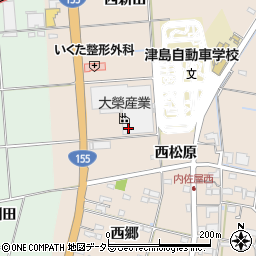 愛知県愛西市内佐屋町（西松原）周辺の地図