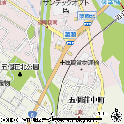 松屋五個荘店周辺の地図