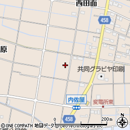 愛知県愛西市内佐屋町五反田周辺の地図