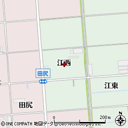 愛知県愛西市小茂井町江西周辺の地図