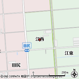 愛知県愛西市小茂井町（江西）周辺の地図