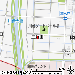 愛知県あま市七宝町川部三反田周辺の地図