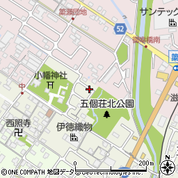 滋賀県東近江市五個荘中町周辺の地図