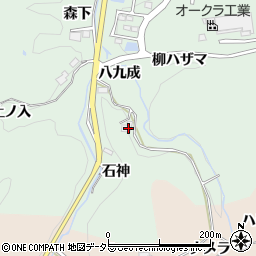 愛知県豊田市大蔵町八九成周辺の地図