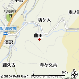 愛知県豊田市新盛町（曲田）周辺の地図