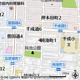 愛知県名古屋市中村区鈍池町1丁目35周辺の地図