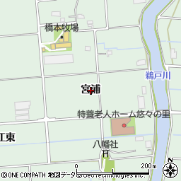 愛知県愛西市小茂井町宮浦周辺の地図