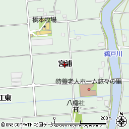 愛知県愛西市小茂井町（宮浦）周辺の地図