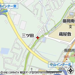愛知県豊田市西中山町三ツ田周辺の地図