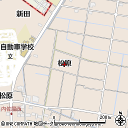 愛知県愛西市内佐屋町（松原）周辺の地図