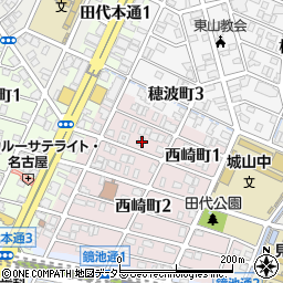 愛知県名古屋市千種区西崎町1丁目34周辺の地図