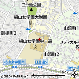 椙山女学園高等学校周辺の地図