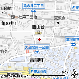 愛知県名古屋市名東区亀の井2丁目61周辺の地図