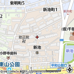 愛知県名古屋市千種区新池町周辺の地図