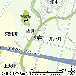 愛知県豊田市猿投町中島周辺の地図