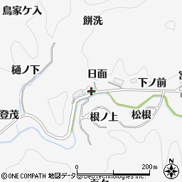 愛知県豊田市中立町日面周辺の地図