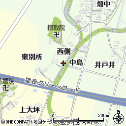 愛知県豊田市猿投町西側周辺の地図