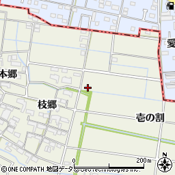 愛知県愛西市日置町壱の割58周辺の地図