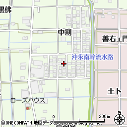 愛知県津島市百島町中割85周辺の地図