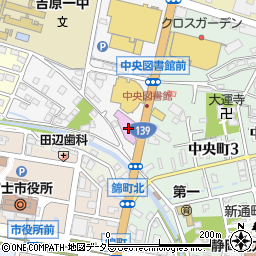 富士市立中央図書館　分館周辺の地図