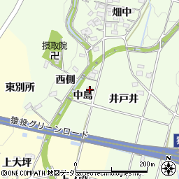 愛知県豊田市猿投町中島6周辺の地図