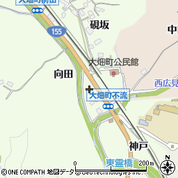 愛知県豊田市大畑町（不流）周辺の地図
