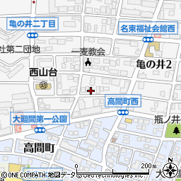 愛知県名古屋市名東区亀の井2丁目97周辺の地図