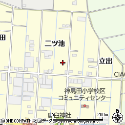 愛知県津島市唐臼町二ツ池周辺の地図