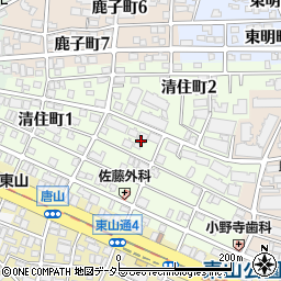 愛知県名古屋市千種区清住町周辺の地図