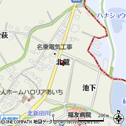 愛知県日進市北新町北鶯周辺の地図
