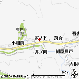 愛知県豊田市中立町家ノ下周辺の地図