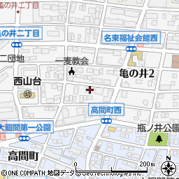 愛知県名古屋市名東区亀の井2丁目90周辺の地図