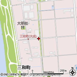 愛知県愛西市三和町中ノ割周辺の地図