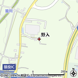 愛知県豊田市猿投町野入周辺の地図