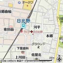 愛知県愛西市日置町河平50周辺の地図
