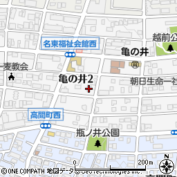 愛知県名古屋市名東区亀の井2丁目226周辺の地図