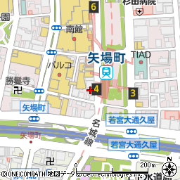 地下鉄　名城線矢場町駅周辺の地図