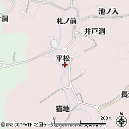 愛知県豊田市小手沢町平松周辺の地図