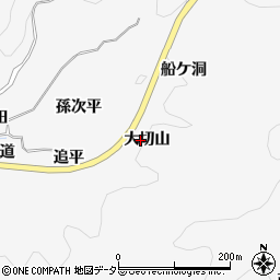 愛知県豊田市中立町大切山周辺の地図