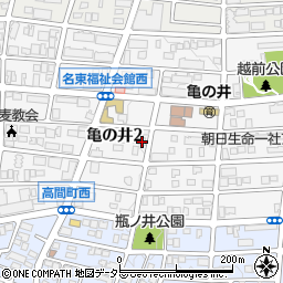 愛知県名古屋市名東区亀の井2丁目228周辺の地図