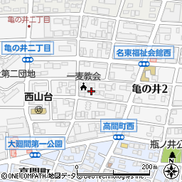 愛知県名古屋市名東区亀の井2丁目104周辺の地図