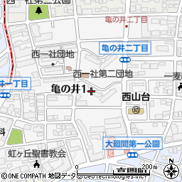 愛知県名古屋市名東区亀の井1丁目18周辺の地図