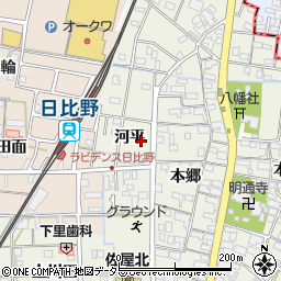 愛知県愛西市日置町河平29周辺の地図