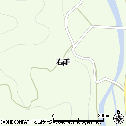 岡山県美作市右手周辺の地図